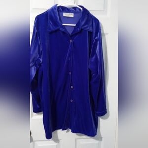 Diane Von Furstenberg Purple Velvet Button-Down Shirt